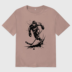 Футболка оверсайз мужская Динамика льда, цвет: пыльно-розовый