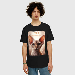 Футболка оверсайз мужская Yo - Im Devon Rex, цвет: черный — фото 2