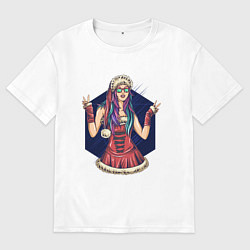 Футболка оверсайз мужская Снегурочка, цвет: белый