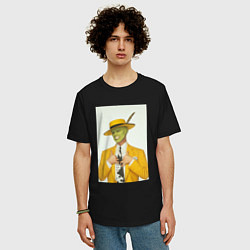 Футболка оверсайз мужская Маска - Джим Керри, цвет: черный — фото 2