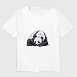 Мужская футболка оверсайз Лежащая панда