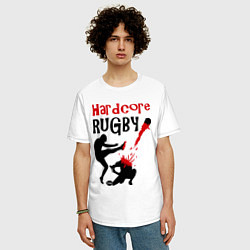 Футболка оверсайз мужская Hardcore Rugby, цвет: белый — фото 2