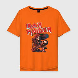 Футболка оверсайз мужская Iron Maiden цвета оранжевый — фото 1