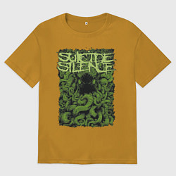Футболка оверсайз мужская Suicide Silence, цвет: горчичный