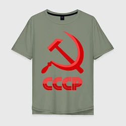 Футболка оверсайз мужская СССР Логотип, цвет: авокадо