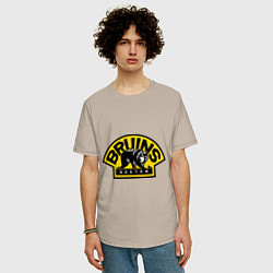 Футболка оверсайз мужская HC Boston Bruins Label, цвет: миндальный — фото 2