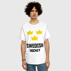 Футболка оверсайз мужская Swedish Hockey, цвет: белый — фото 2