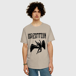 Футболка оверсайз мужская Led Zeppelin, цвет: миндальный — фото 2