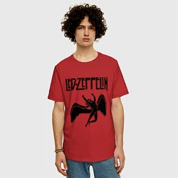Футболка оверсайз мужская Led Zeppelin, цвет: красный — фото 2