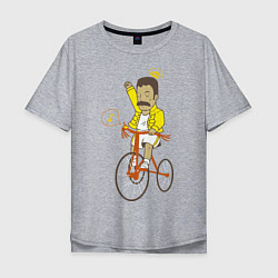 Мужская футболка оверсайз Фредди на велосипеде