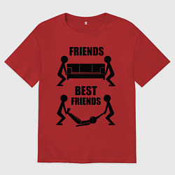 Футболка оверсайз мужская Best friends, цвет: красный
