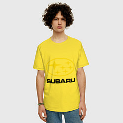 Футболка оверсайз мужская Subaru Logo, цвет: желтый — фото 2