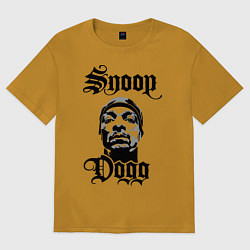 Футболка оверсайз мужская Snoop Dogg Face, цвет: горчичный