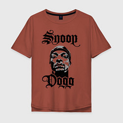Футболка оверсайз мужская Snoop Dogg Face, цвет: кирпичный
