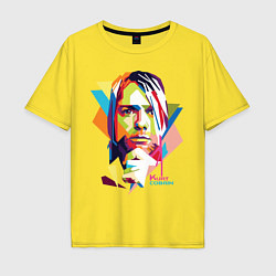 Футболка оверсайз мужская Kurt Cobain: Colors, цвет: желтый