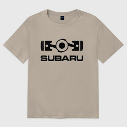 Футболка оверсайз мужская Subaru, цвет: миндальный