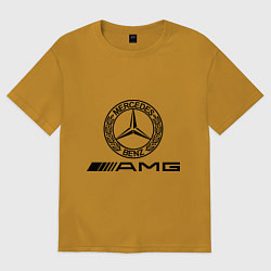 Футболка оверсайз мужская AMG, цвет: горчичный