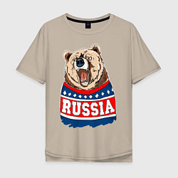 Мужская футболка оверсайз Made in Russia: медведь