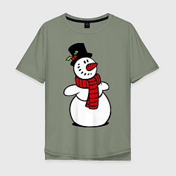 Мужская футболка оверсайз Весёлый снеговик