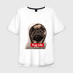 Мужская футболка оверсайз Pug life