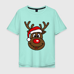 Мужская футболка оверсайз Рождественский олень