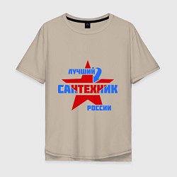 Мужская футболка оверсайз Лучший сантехник России