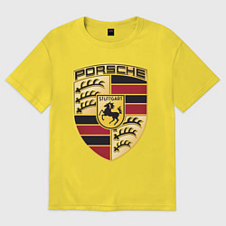 Футболка оверсайз мужская Porsche, цвет: желтый