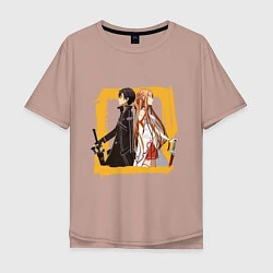 Мужская футболка оверсайз Asuna & Kirito