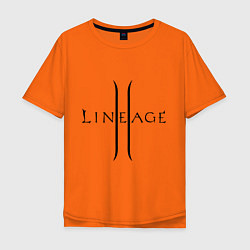 Футболка оверсайз мужская Lineage logo цвета оранжевый — фото 1