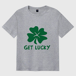 Футболка оверсайз мужская Get lucky, цвет: меланж