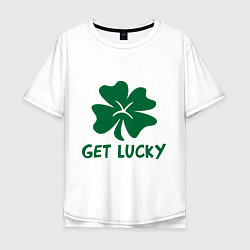 Футболка оверсайз мужская Get lucky, цвет: белый