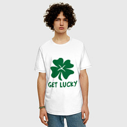 Футболка оверсайз мужская Get lucky, цвет: белый — фото 2