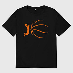 Футболка оверсайз мужская Баскетбол - это моя жизнь, цвет: черный