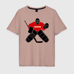 Мужская футболка оверсайз Хоккей Россия