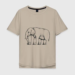 Мужская футболка оверсайз Сколько ног у слона