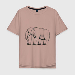 Мужская футболка оверсайз Сколько ног у слона