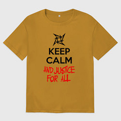 Мужская футболка оверсайз Keep Calm & Justice For All