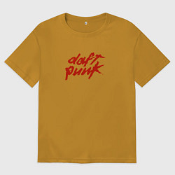Футболка оверсайз мужская Daft punk, цвет: горчичный