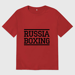 Футболка оверсайз мужская Russia boxing, цвет: красный