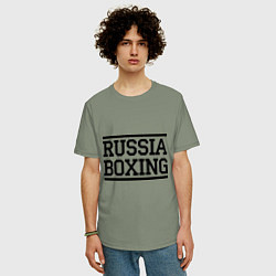 Футболка оверсайз мужская Russia boxing, цвет: авокадо — фото 2