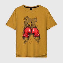 Футболка оверсайз мужская Bear Boxing, цвет: горчичный