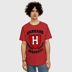 Футболка оверсайз мужская Harvard University, цвет: красный — фото 2