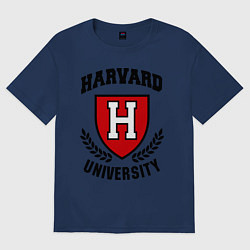 Футболка оверсайз мужская Harvard University, цвет: тёмно-синий