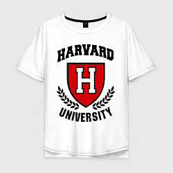 Футболка оверсайз мужская Harvard University, цвет: белый