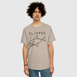 Футболка оверсайз мужская Flipper, цвет: миндальный — фото 2