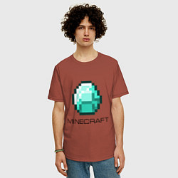 Футболка оверсайз мужская Minecraft Diamond, цвет: кирпичный — фото 2