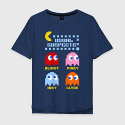Футболка оверсайз мужская Pac-Man: Usual Suspects, цвет: тёмно-синий