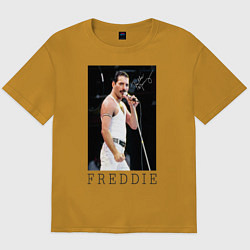Футболка оверсайз мужская Queen: Freddie, цвет: горчичный