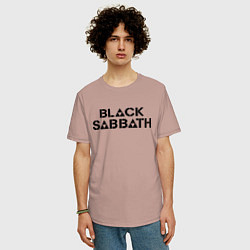 Футболка оверсайз мужская Black Sabbath, цвет: пыльно-розовый — фото 2