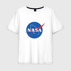 Футболка оверсайз мужская NASA: Logo, цвет: белый